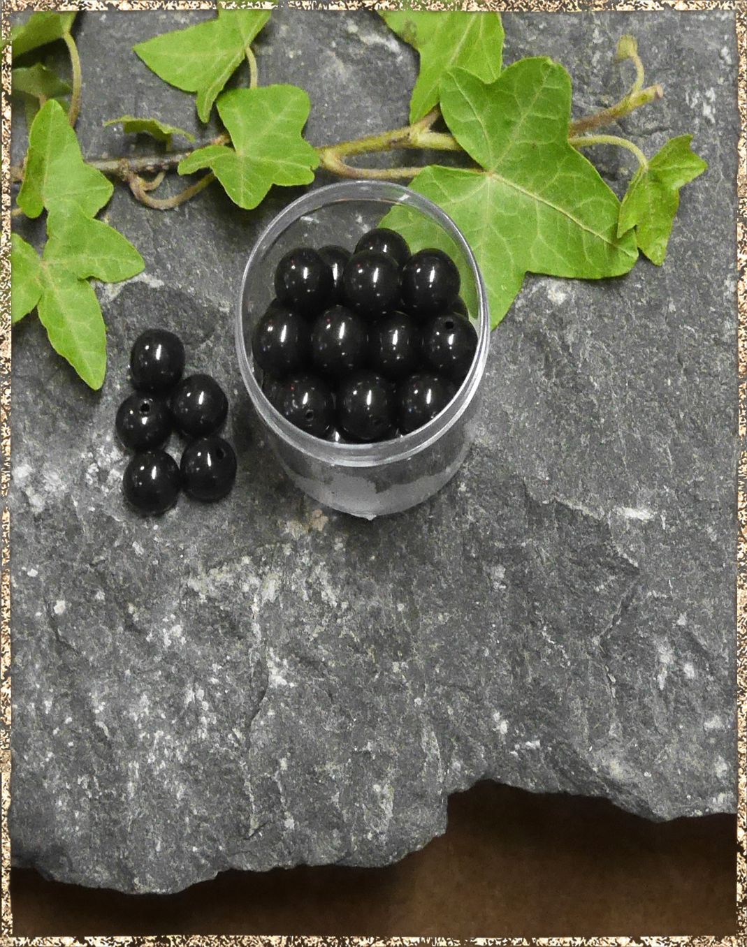 Perlen schwarz 10 mm